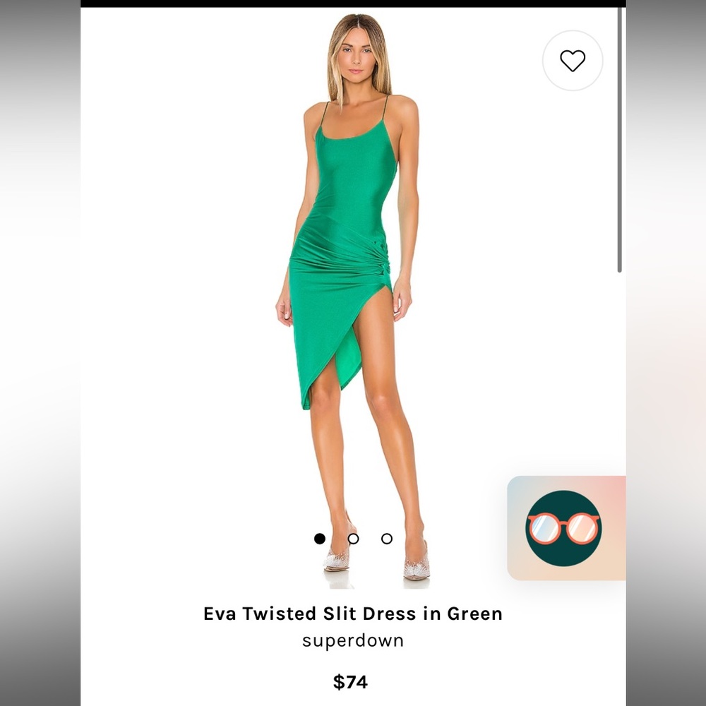 Superdown Eva Twisted Slit dress in green from revolve